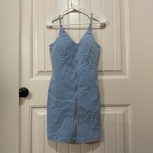 Iris denim zip up dress